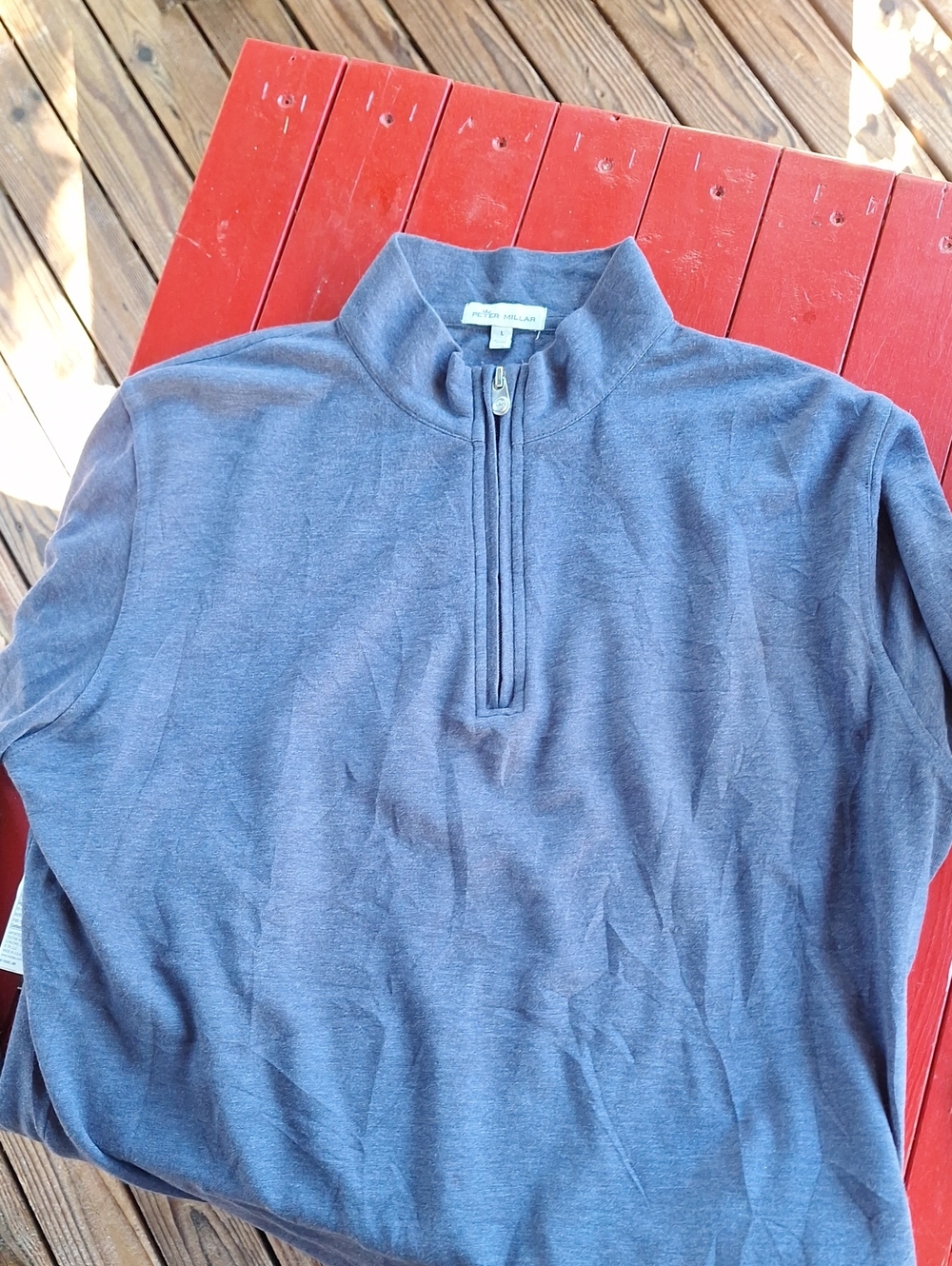 Peter Millar Men’s Slate-Blue Quarter-Zip Golf Sweater
